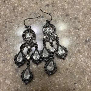 Black dangle earrings